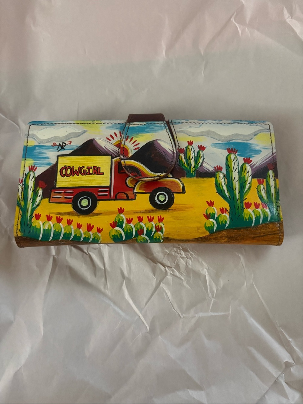 Hand-Painted American Darling wallet